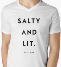 Salzig und Lit T-Shirt mit V-Ausschnitt für Männer