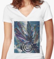 Drop of Leaves Women's Fitted V-Neck T-Shirt