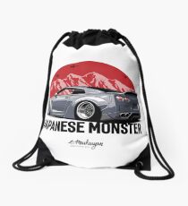 GTR. Japanese Monster (grey) Drawstring Bag
