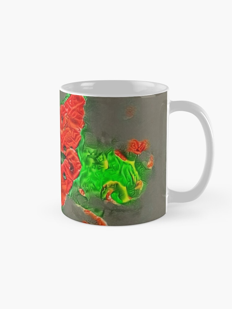 Alternate view of Ninja cat hiding in poppies #Art Mug