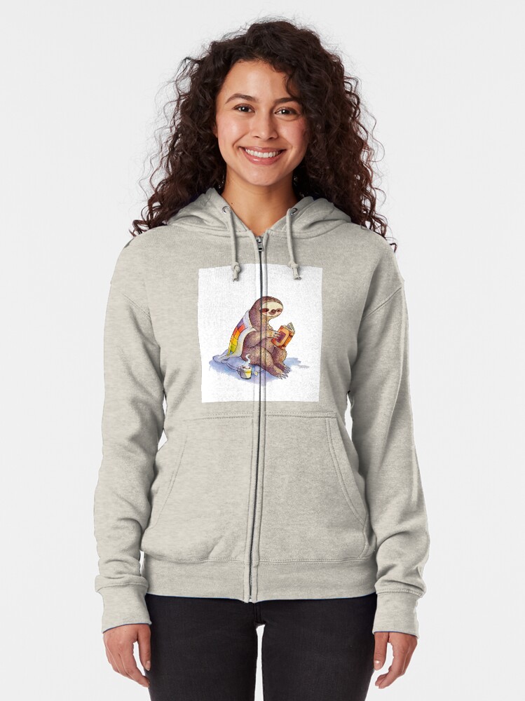 Alternate view of Cozy Sloth Zipped Hoodie