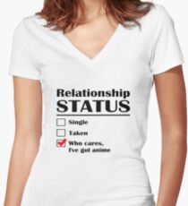 Relationship Status Anime Women's Fitted V-Neck T-Shirt