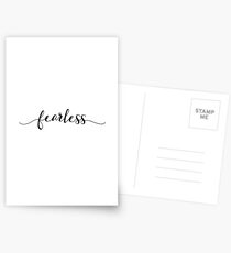 Fearless - Girly Inspirational Typography Postcards
