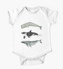Whale Trio Short Sleeve Baby One-Piece