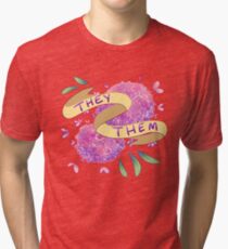 Flowery Pronouns (They/Them) Tri-blend T-Shirt