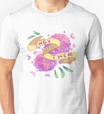 Flowery Pronouns (They/Them) Unisex T-Shirt