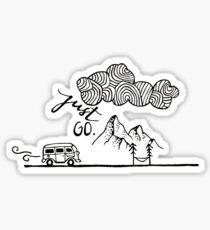 Just Go Mountain Sticker Sticker