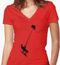 kiteboarder Women's Fitted V-Neck T-Shirt