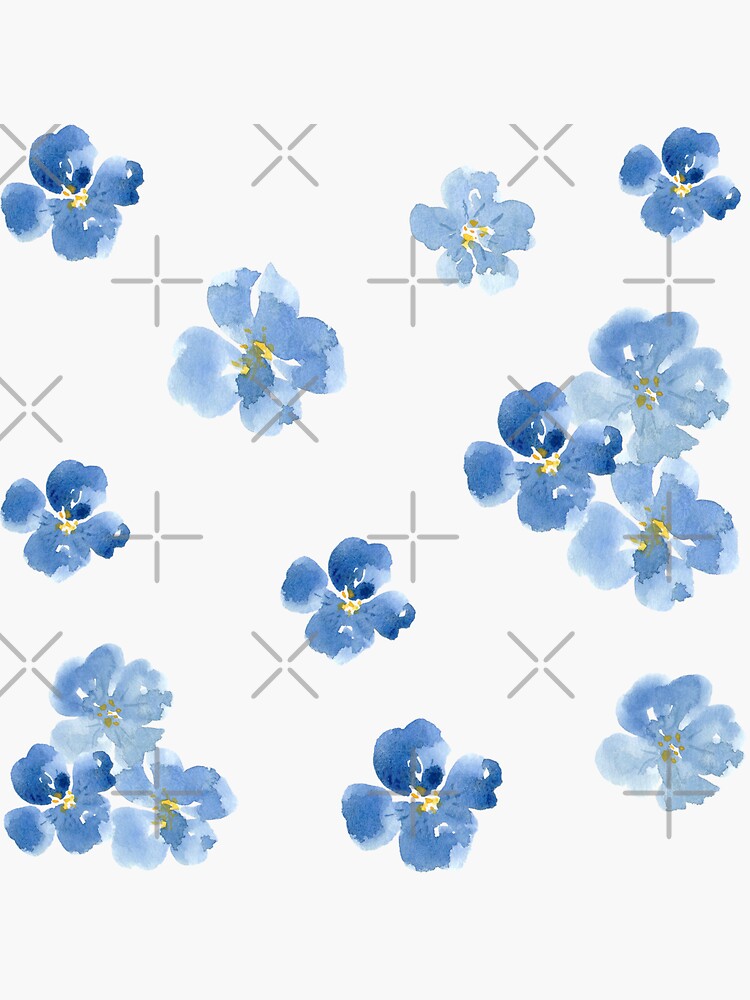 Little Blue Flowers ~ Stickers by ApricotBlossom