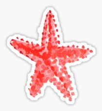 Red starfish watercolor Sticker