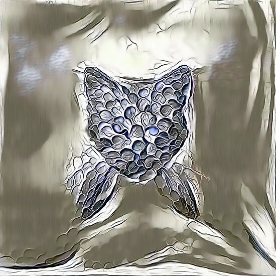 Ninja cat hiding in silver