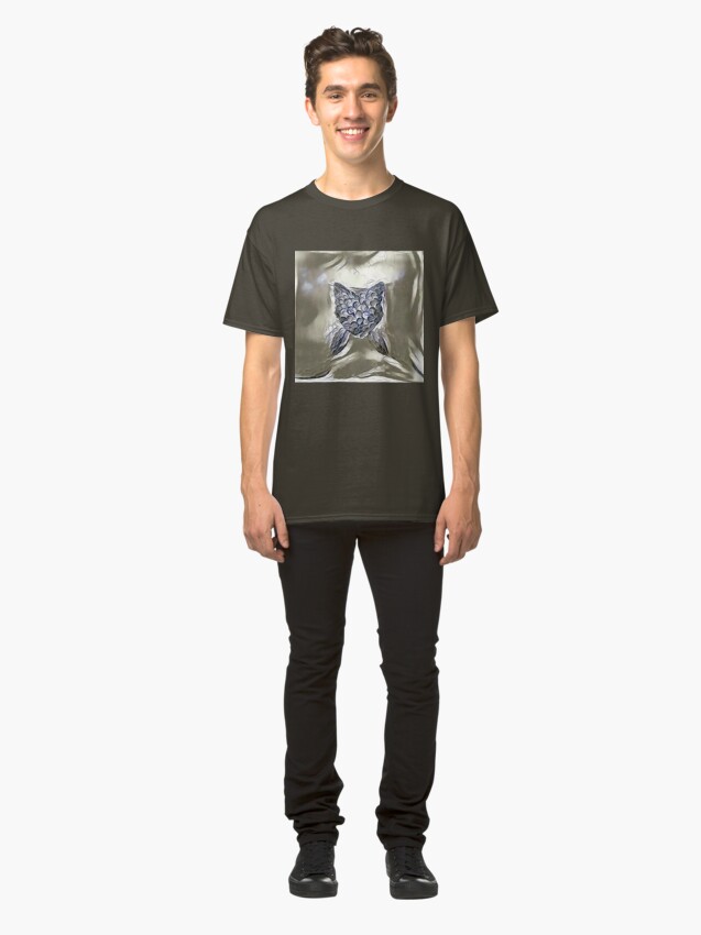 Alternate view of Ninja cat hiding in silver Classic T-Shirt