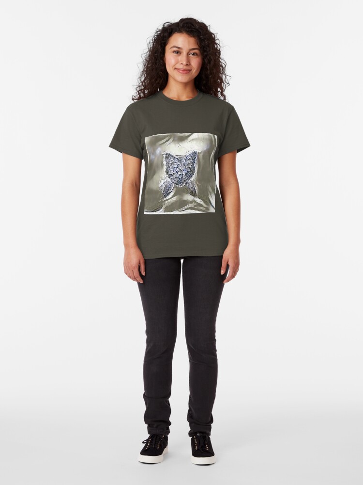 Alternate view of Ninja cat hiding in silver Classic T-Shirt