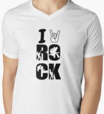 I LOVE ROCK MUSIC!!!!! Men's V-Neck T-Shirt