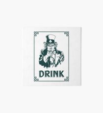 Irish Leprechaun Uncle Sam St Patricks Day Funny Art Board