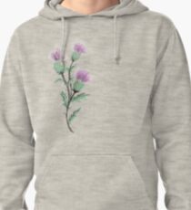Watercolor Thistle Pullover Hoodie