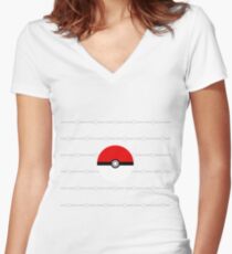 Pokemon Pokeball Women's Fitted V-Neck T-Shirt