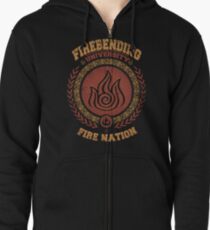Firebending university Zipped Hoodie