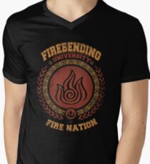Firebending university Men's V-Neck T-Shirt