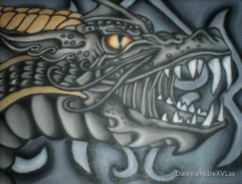 "original dragon head painting" by DarkVamp1reXVLss Redbubble