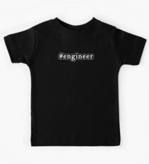 Engineer - Hashtag - Black & White Kids Tee