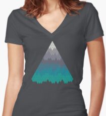 Many Mountains Women's Fitted V-Neck T-Shirt