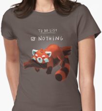 Roter Panda Tag Tailliertes T-Shirt für Frauen
