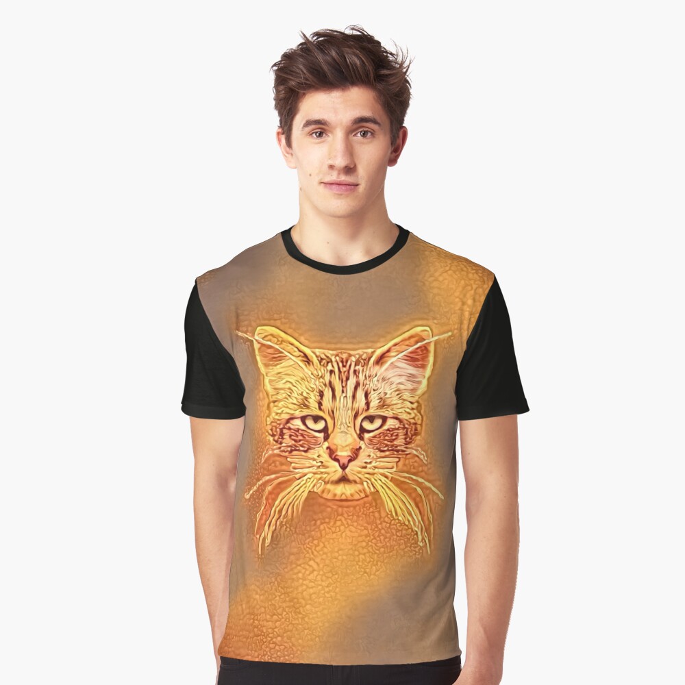 Golden Cat #Art Graphic T-Shirt