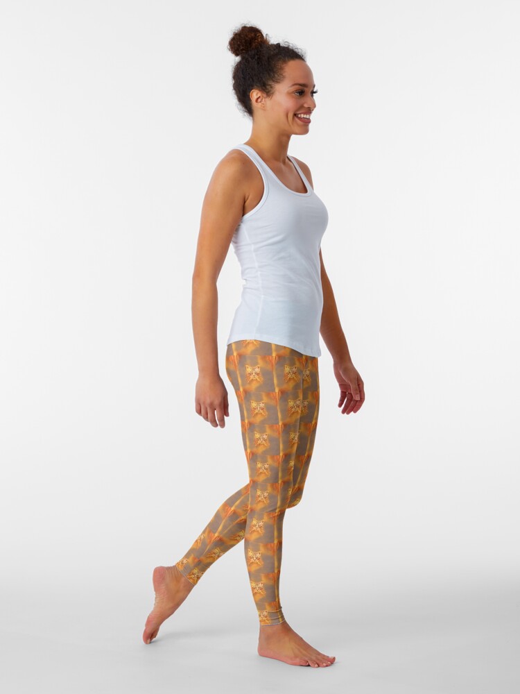 Alternate view of Golden Cat #Art Leggings