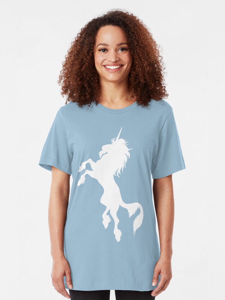 Alternate view of White Unicorn by Cheerful Madness!! Slim Fit T-Shirt