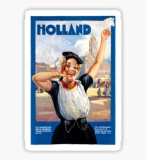 Holland Netherlands Restored Vintage Travel Poster Sticker