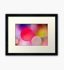 Pastel Oil Bubble Water Drops Framed Print
