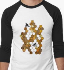 Goldene Honigwabe Baseballshirt mit 3/4-Arm