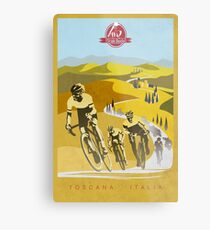 Lienzo metálico Strade Bianche Retro Cycling Art