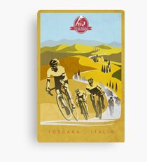 Strade Bianche Retro Cycling Art Canvas Print