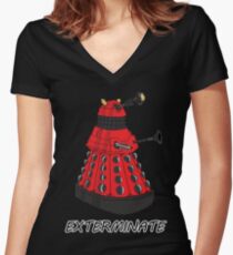 Exterminate! Women's Fitted V-Neck T-Shirt