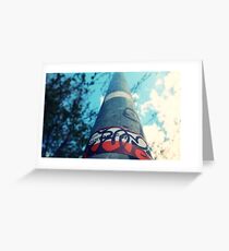 Graffiti on Lampost Greeting Card