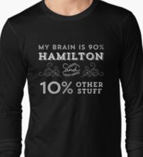 Camiseta de manga larga My Brain is 90% Hamilton Camiseta vintage de Hamilton Broadway Musical - Aaron Burr Alexander Hamilton Gift