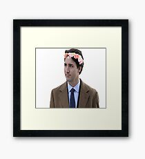 Justin Trudeau Flower Crown 2 Framed Print