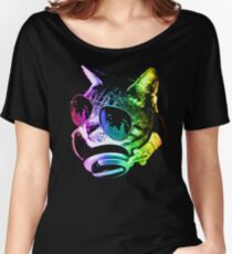 Rainbow Music Cat Women's Relaxed Fit T-Shirt