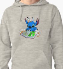 Stitch reading book Pullover Hoodie