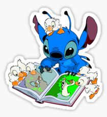 Stitch reading book Sticker