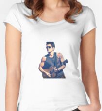 Camiseta entallada de cuello redondo John Mayer mirando 10/10 sería bang
