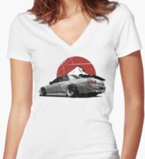 Nissan Skyline R32 Women's Fitted V-Neck T-Shirt