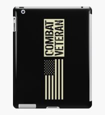 Combat Veteran: Black Military U.S. Flag iPad Case/Skin