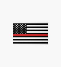 Firefighter: Black Flag & Red Line Art Board