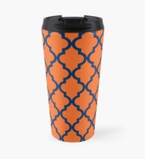 Marokkanisches Muster: Marineblau und Orange Thermobecher