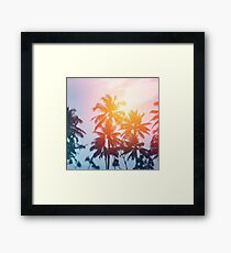 Beach sunset at the coast line Framed Print