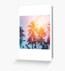 Beach sunset at the coast line Greeting Card