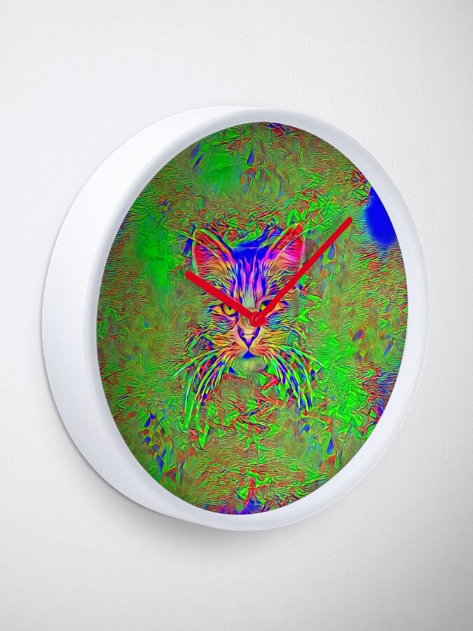 Alternate view of Polar aurora cat Clock